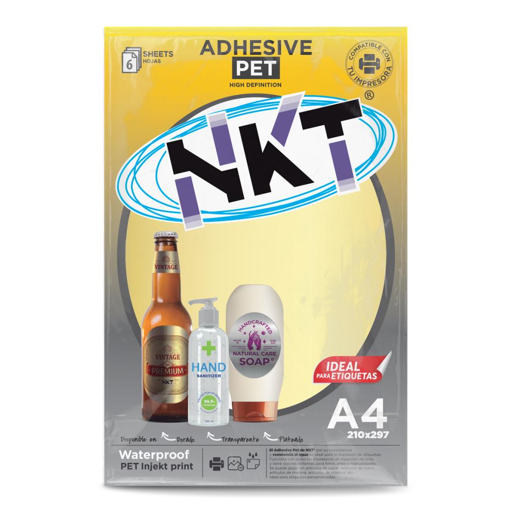 PAPEL ADHESIVO A4 DORADO GLOSSY /6H EMPLASTICADO, 210x297 - Imagen 2