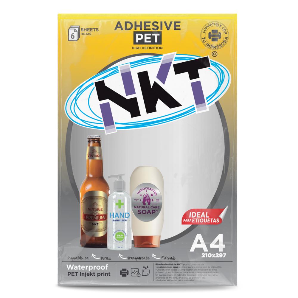 PAPEL ADHESIVO A4 PLATEADO GLOSSY /6H EMPLASTICAD 210x297 - Imagen 2