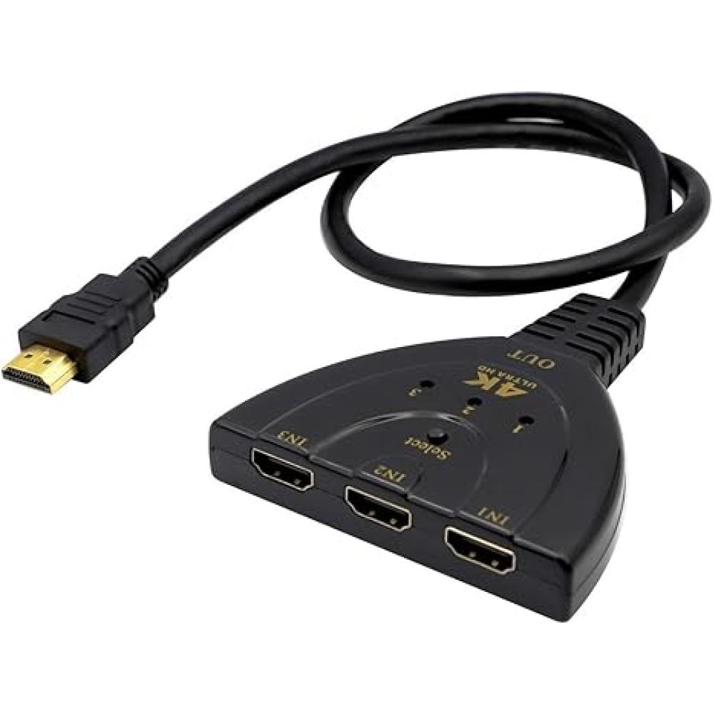 HDMI 3 en 1 auto select 4K 1080P Conmutador HDMI para PS4 PRO XBox - Imagen 4