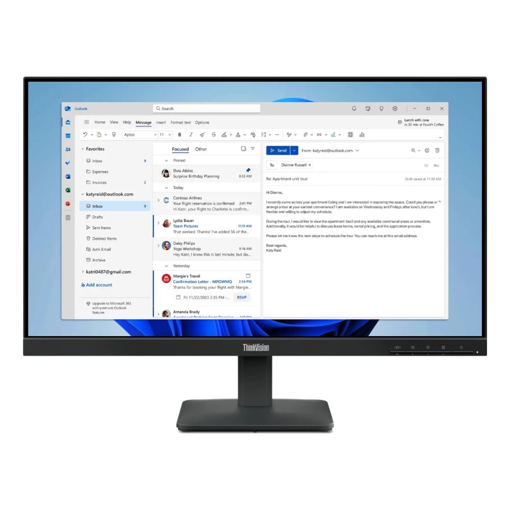 Monitor Lenovo S24.4e Full HD IPS 23.8" 100Hz Antideslumbrante