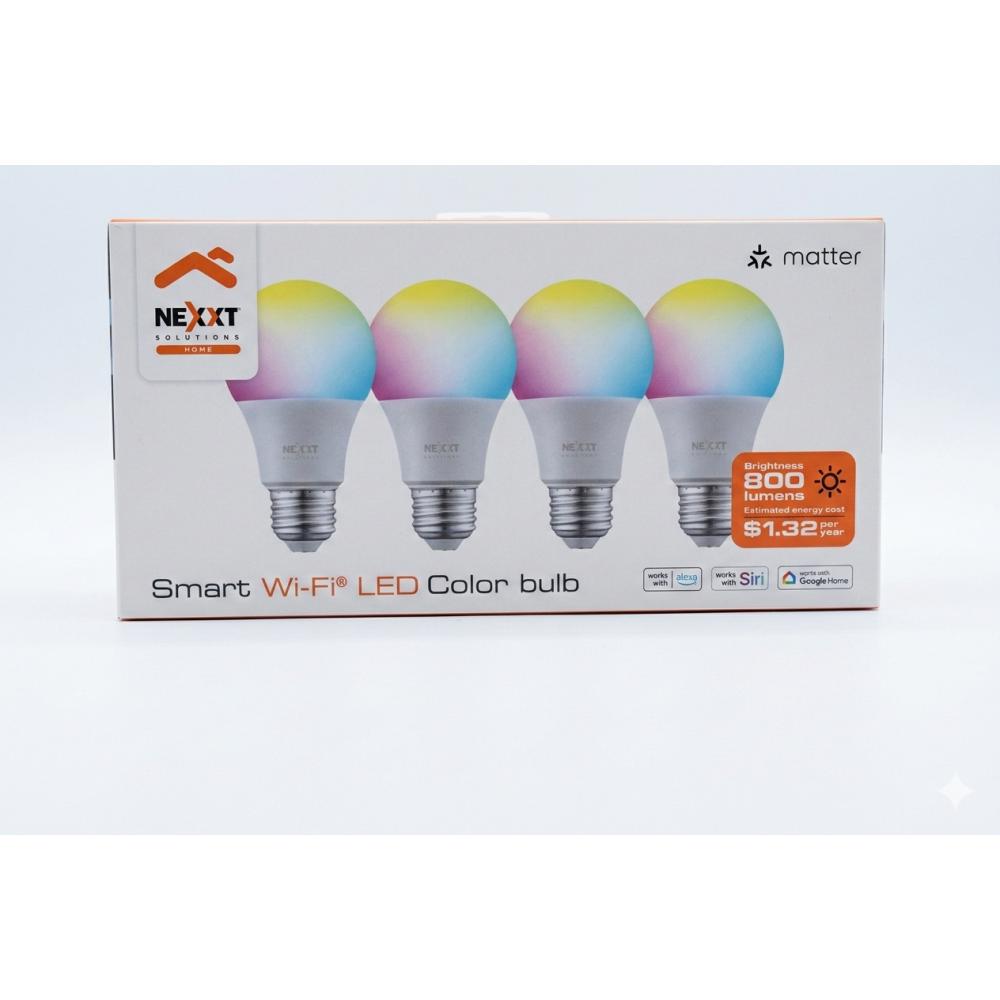 Pack 4 Bombillas Inteligentes Nexxt – ¡Transforma tu hogar con color y Wi-Fi!