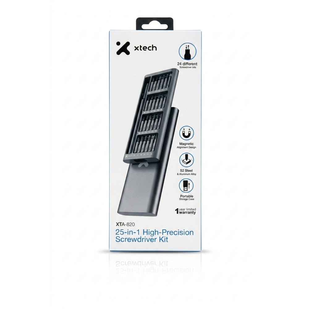 Xtech XTA-820 | Kit de Destornilladores de Alta Precisión 25 en 1